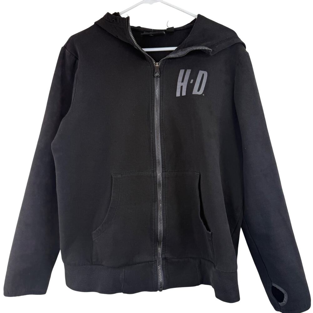 Harley Davidson Unisex H-D Logo Zip Up Hoodie Sweatshirt Size XL